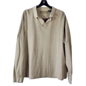 Natural Life Long Sleeve Casual Shirt Oatmeal Tan XXL 100% Cotton